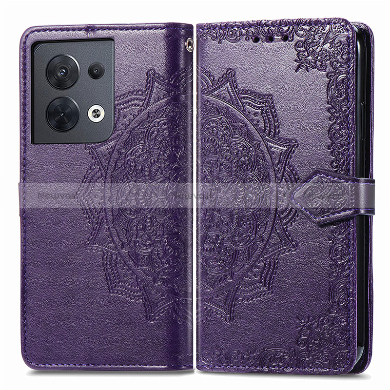 Leather Case Stands Fashionable Pattern Flip Cover Holder for Oppo Reno9 Pro 5G