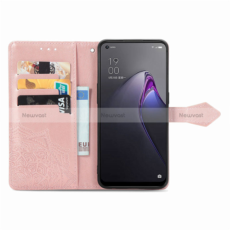 Leather Case Stands Fashionable Pattern Flip Cover Holder for Oppo Reno9 Pro 5G