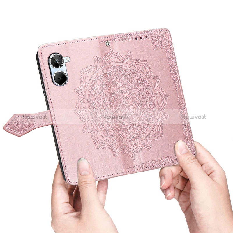Leather Case Stands Fashionable Pattern Flip Cover Holder for Realme 10 4G