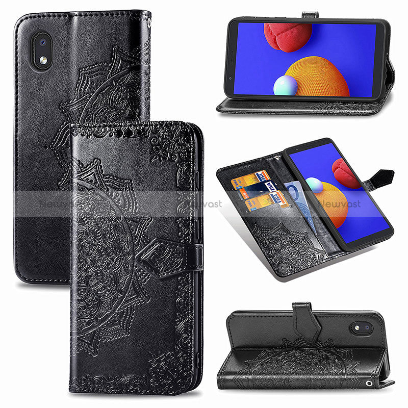 Leather Case Stands Fashionable Pattern Flip Cover Holder for Samsung Galaxy A01 Core