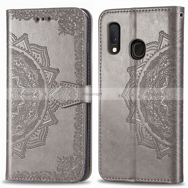 Leather Case Stands Fashionable Pattern Flip Cover Holder for Samsung Galaxy A20e