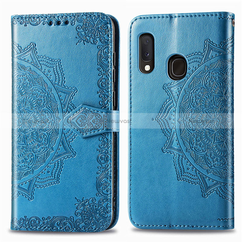 Leather Case Stands Fashionable Pattern Flip Cover Holder for Samsung Galaxy A20e