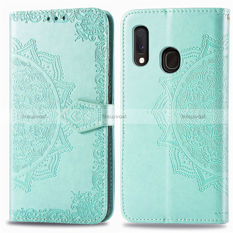 Leather Case Stands Fashionable Pattern Flip Cover Holder for Samsung Galaxy A20e