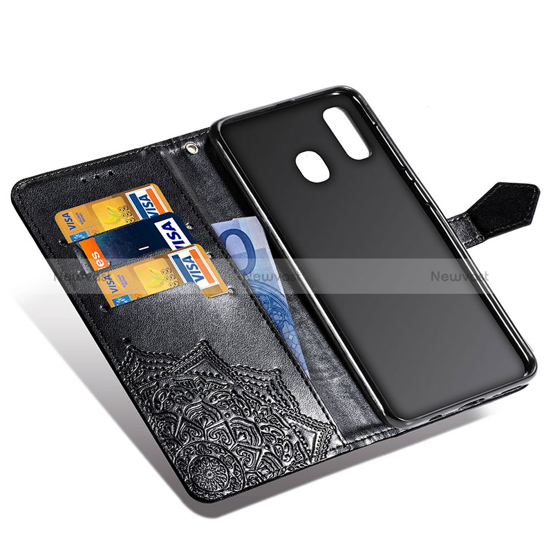 Leather Case Stands Fashionable Pattern Flip Cover Holder for Samsung Galaxy A30