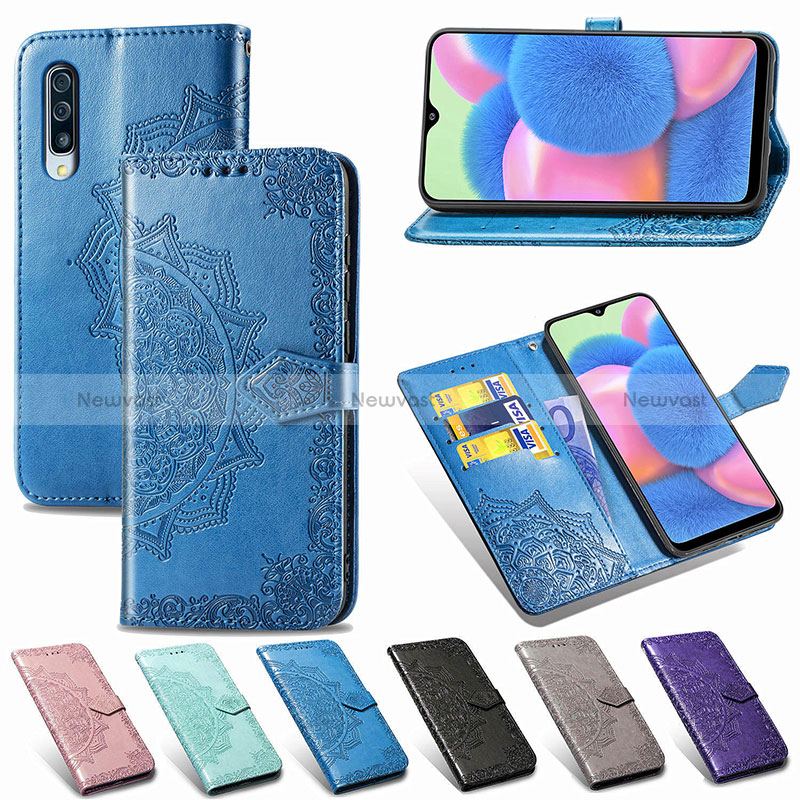 Leather Case Stands Fashionable Pattern Flip Cover Holder for Samsung Galaxy A30S