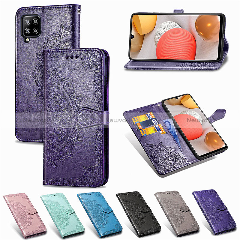 Leather Case Stands Fashionable Pattern Flip Cover Holder for Samsung Galaxy A42 5G