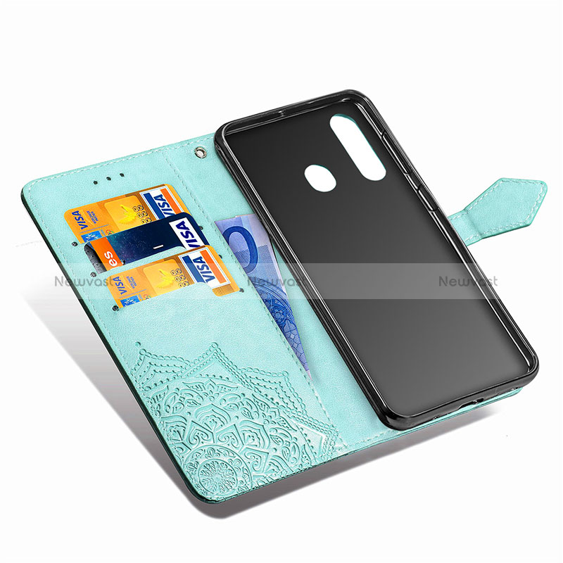 Leather Case Stands Fashionable Pattern Flip Cover Holder for Samsung Galaxy A60