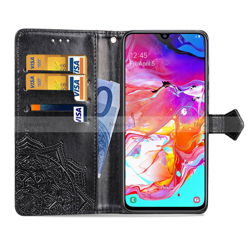 Leather Case Stands Fashionable Pattern Flip Cover Holder for Samsung Galaxy A70