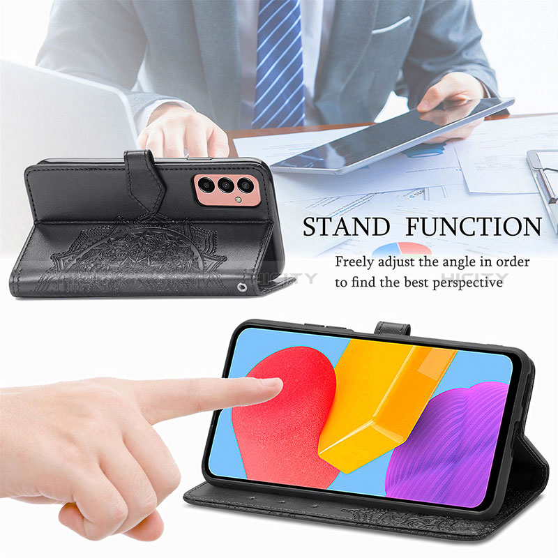 Leather Case Stands Fashionable Pattern Flip Cover Holder for Samsung Galaxy F13 4G