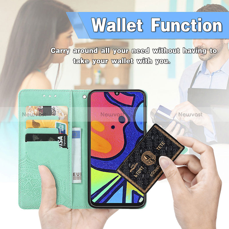 Leather Case Stands Fashionable Pattern Flip Cover Holder for Samsung Galaxy F41