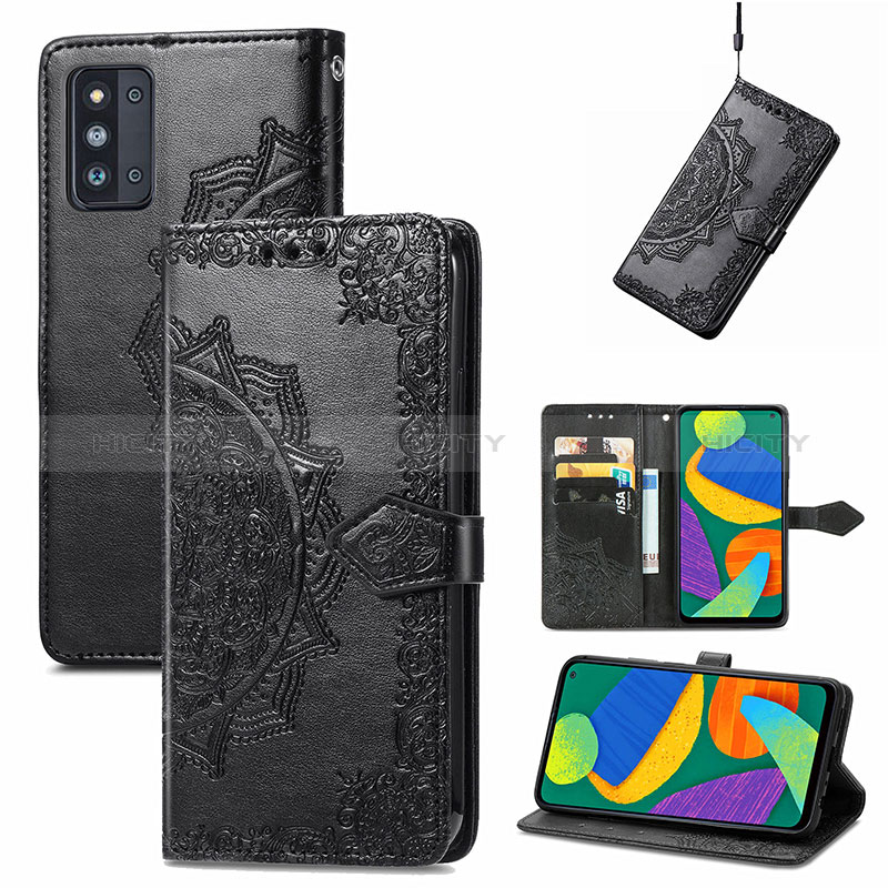 Leather Case Stands Fashionable Pattern Flip Cover Holder for Samsung Galaxy F52 5G