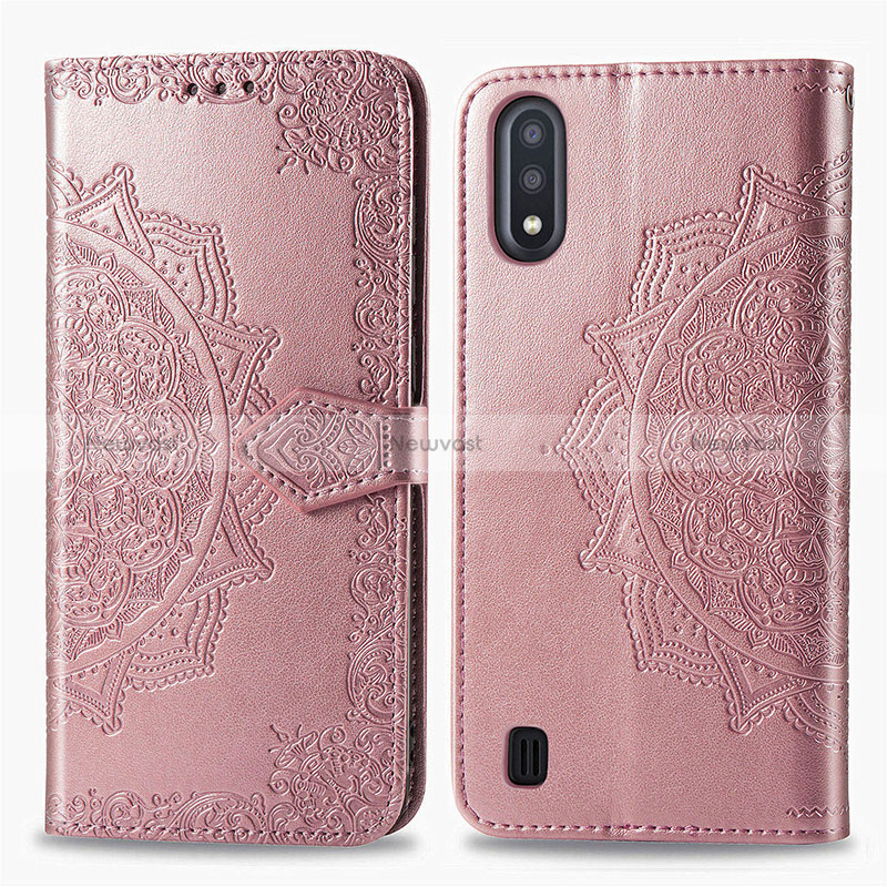 Leather Case Stands Fashionable Pattern Flip Cover Holder for Samsung Galaxy M01