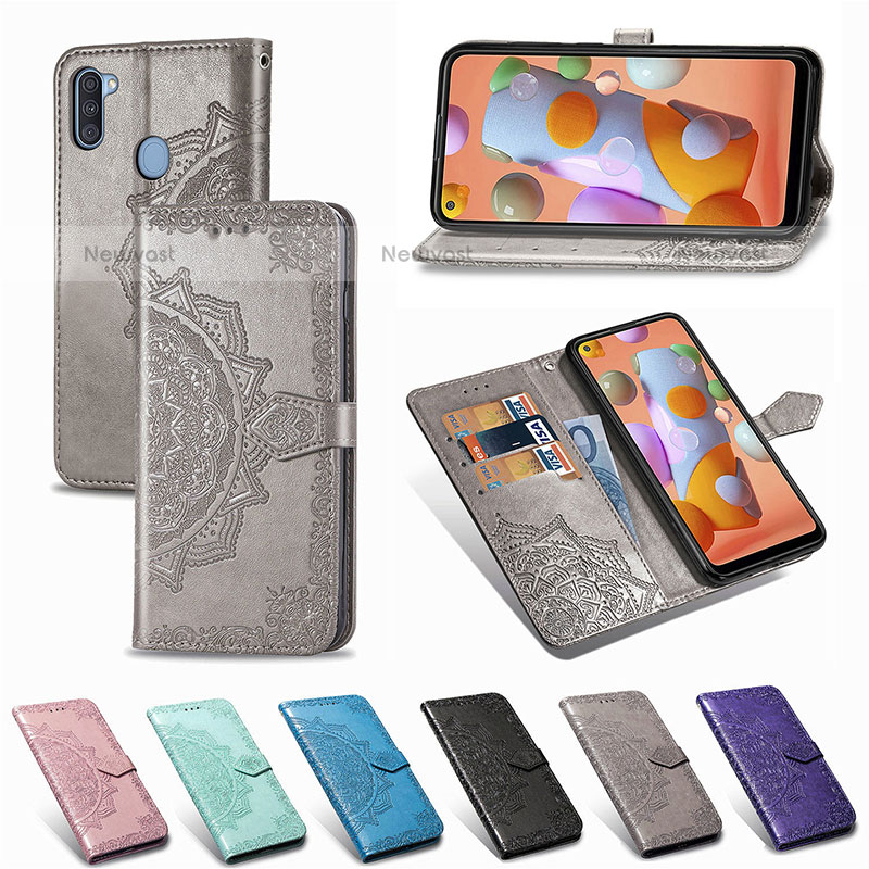 Leather Case Stands Fashionable Pattern Flip Cover Holder for Samsung Galaxy M11