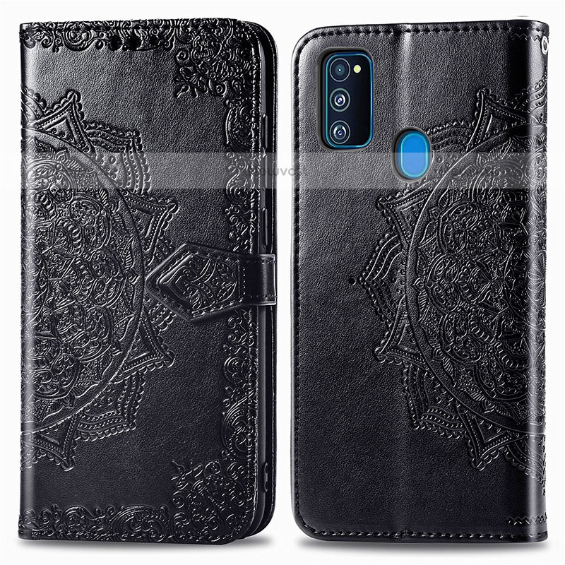 Leather Case Stands Fashionable Pattern Flip Cover Holder for Samsung Galaxy M21