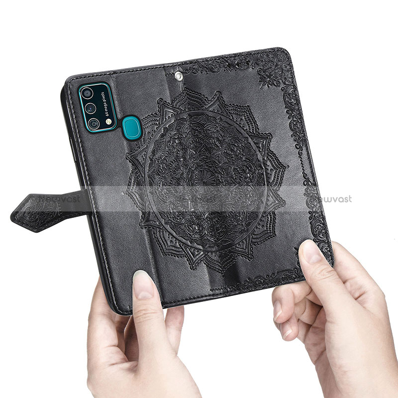 Leather Case Stands Fashionable Pattern Flip Cover Holder for Samsung Galaxy M21s