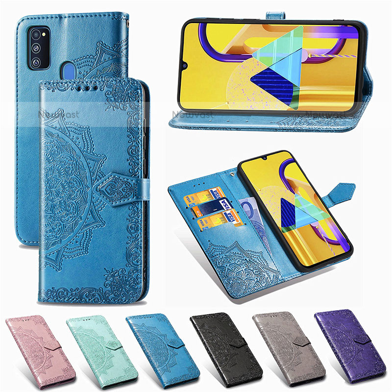 Leather Case Stands Fashionable Pattern Flip Cover Holder for Samsung Galaxy M30s