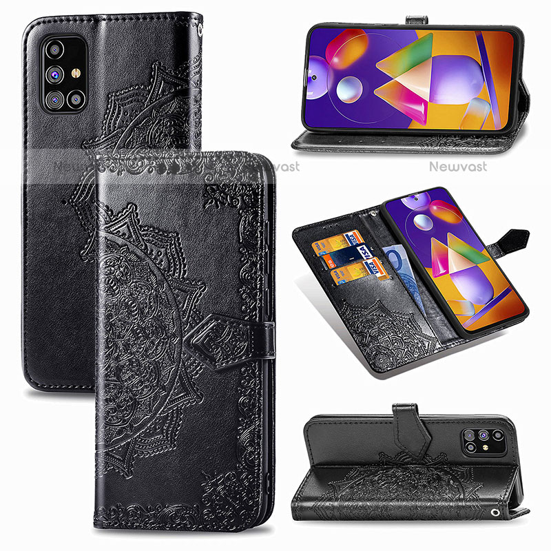 Leather Case Stands Fashionable Pattern Flip Cover Holder for Samsung Galaxy M31s
