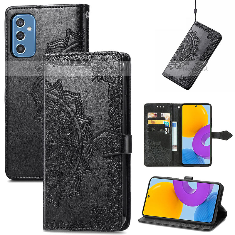Leather Case Stands Fashionable Pattern Flip Cover Holder for Samsung Galaxy M52 5G
