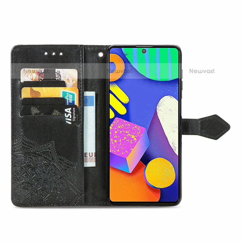 Leather Case Stands Fashionable Pattern Flip Cover Holder for Samsung Galaxy M62 4G