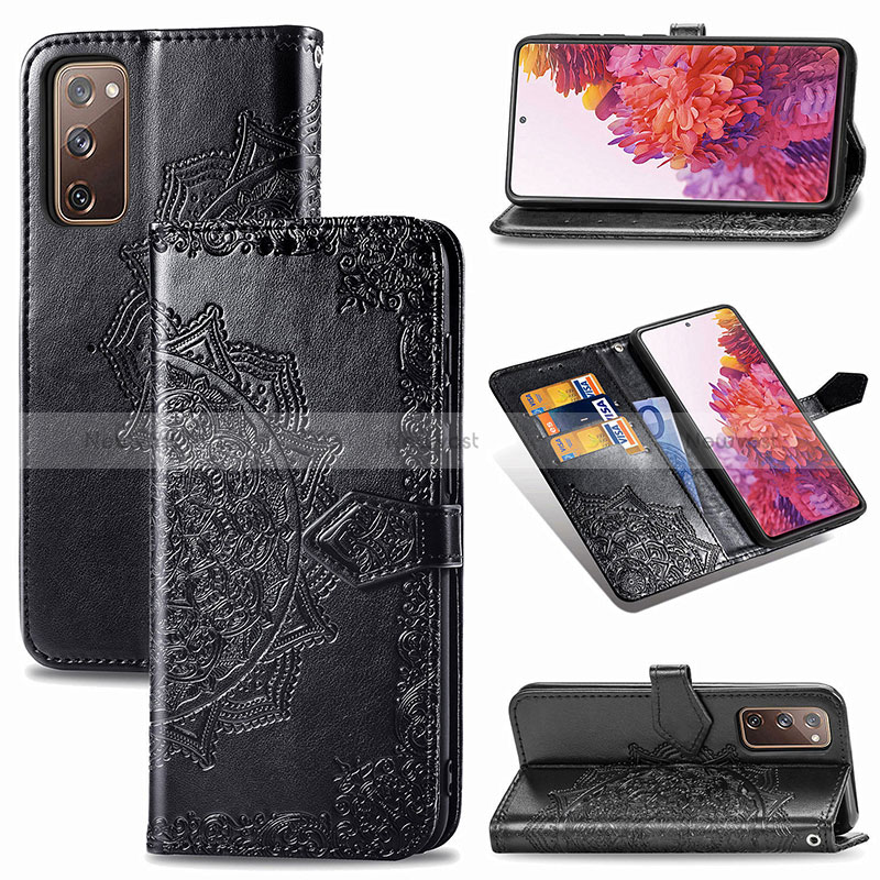 Leather Case Stands Fashionable Pattern Flip Cover Holder for Samsung Galaxy S20 FE (2022) 5G