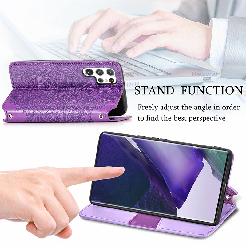 Leather Case Stands Fashionable Pattern Flip Cover Holder for Samsung Galaxy S21 Ultra 5G