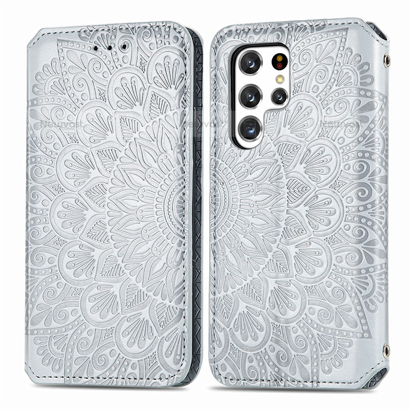 Leather Case Stands Fashionable Pattern Flip Cover Holder for Samsung Galaxy S21 Ultra 5G