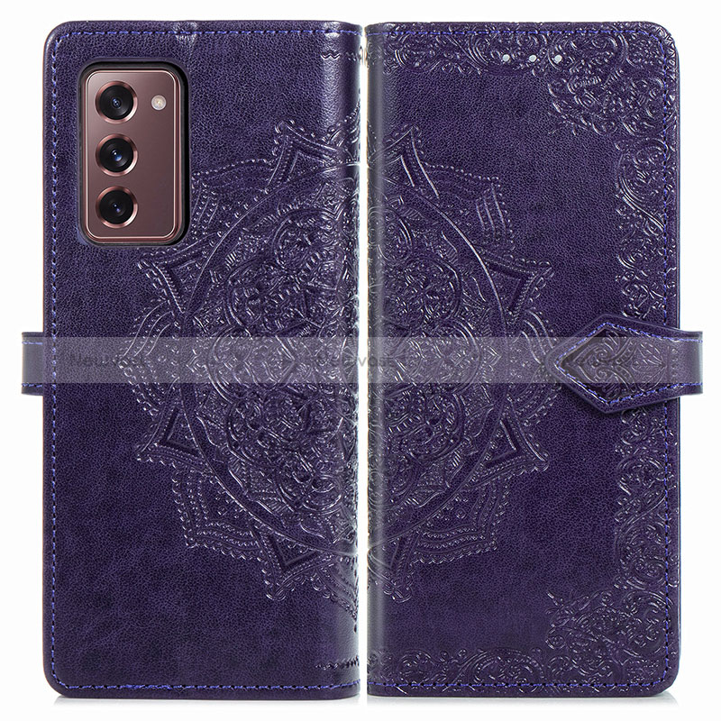 Leather Case Stands Fashionable Pattern Flip Cover Holder for Samsung Galaxy Z Fold2 5G