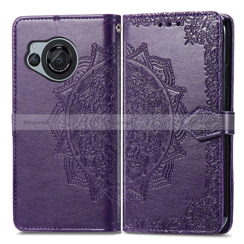 Leather Case Stands Fashionable Pattern Flip Cover Holder for Sharp Aquos R8