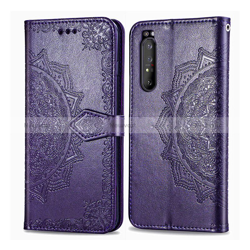 Leather Case Stands Fashionable Pattern Flip Cover Holder for Sony Xperia 1 II