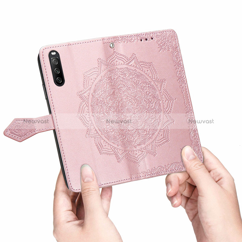 Leather Case Stands Fashionable Pattern Flip Cover Holder for Sony Xperia 10 III