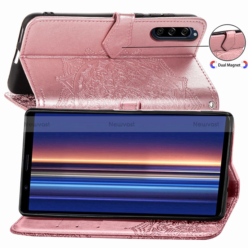 Leather Case Stands Fashionable Pattern Flip Cover Holder for Sony Xperia 5