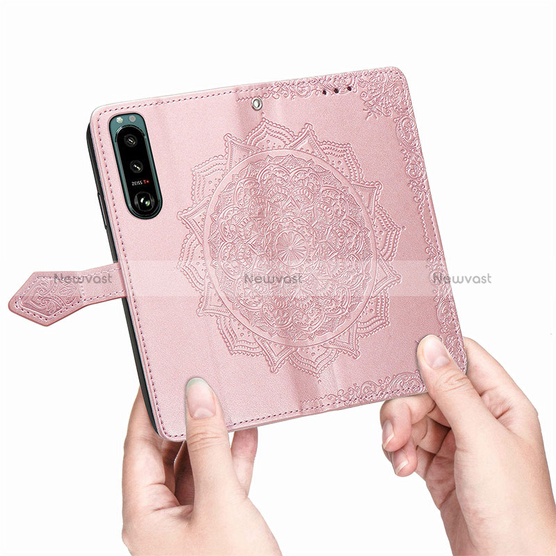 Leather Case Stands Fashionable Pattern Flip Cover Holder for Sony Xperia 5 IV
