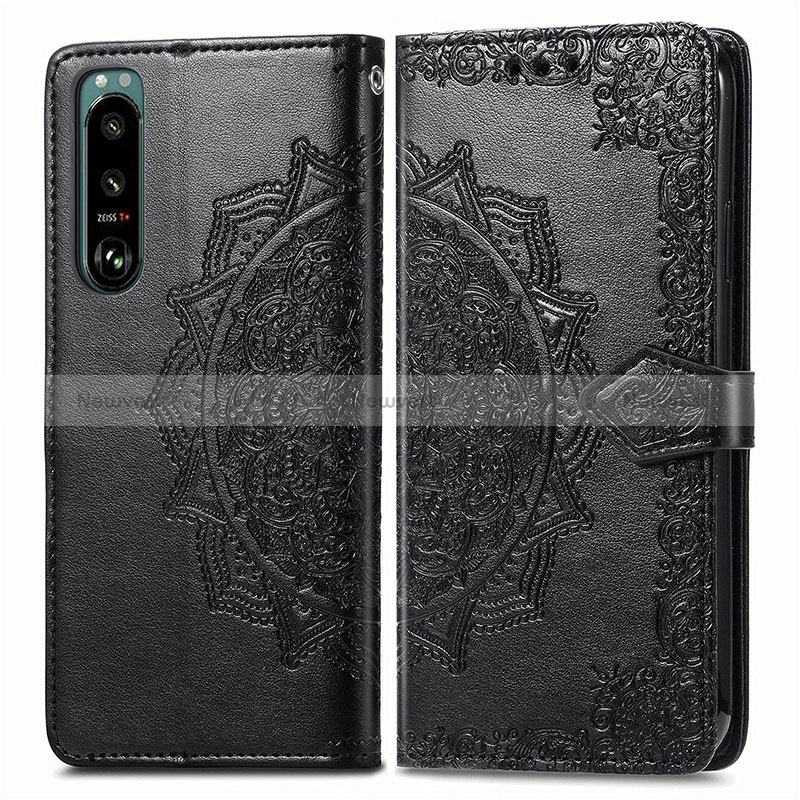 Leather Case Stands Fashionable Pattern Flip Cover Holder for Sony Xperia 5 IV