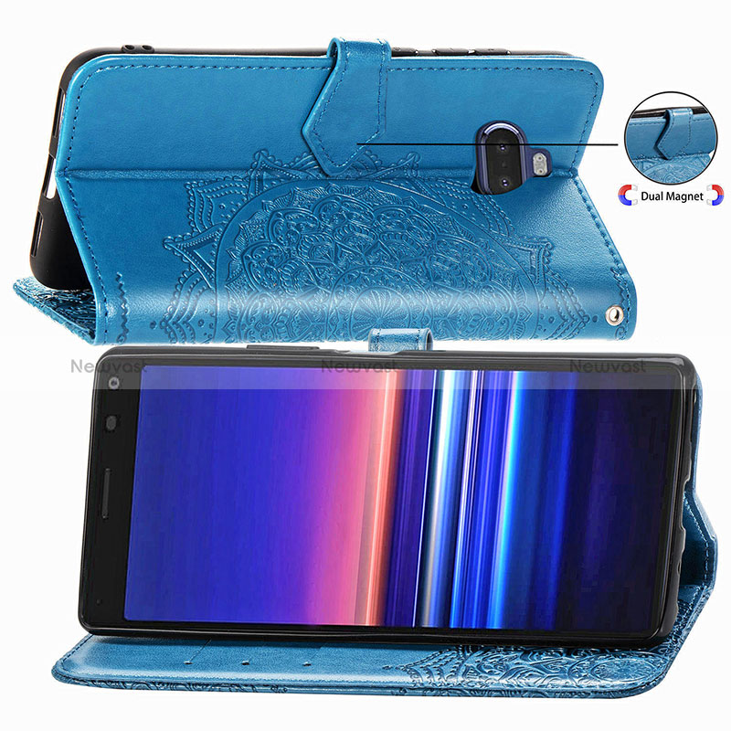 Leather Case Stands Fashionable Pattern Flip Cover Holder for Sony Xperia 8 Lite