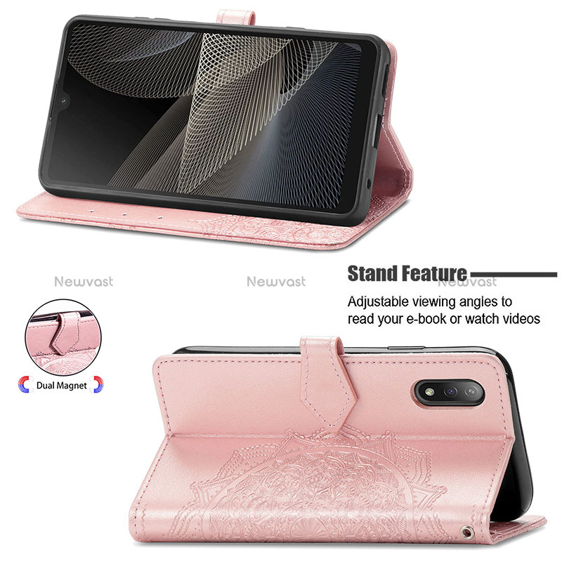 Leather Case Stands Fashionable Pattern Flip Cover Holder for Sony Xperia Ace II