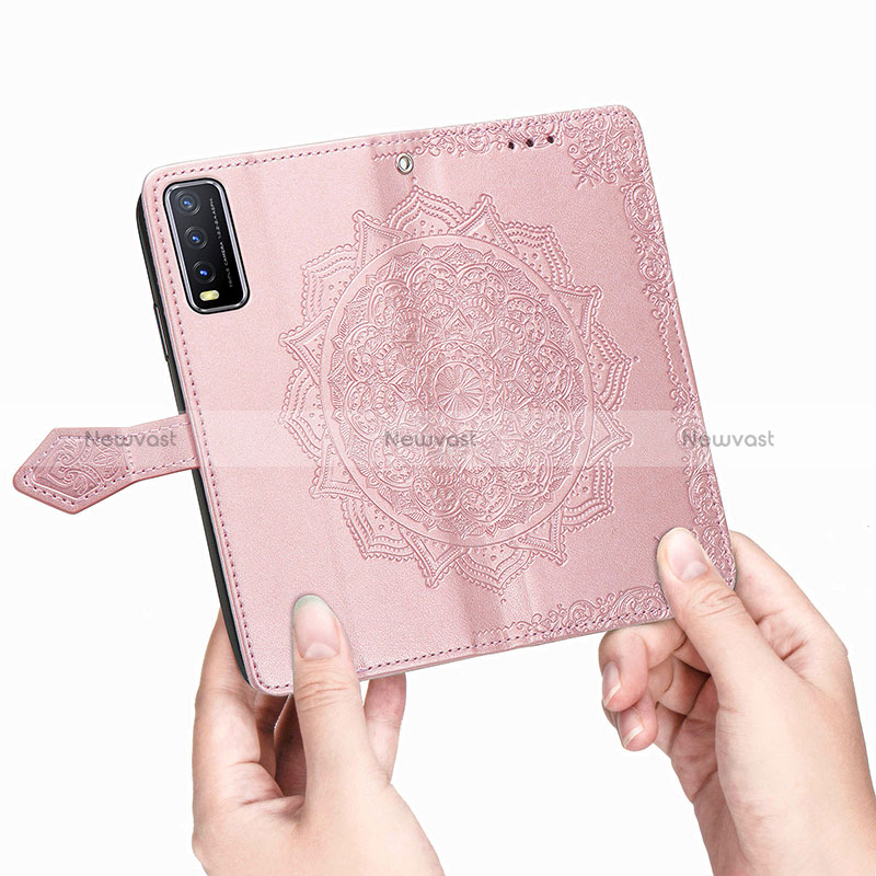 Leather Case Stands Fashionable Pattern Flip Cover Holder for Vivo Y11s