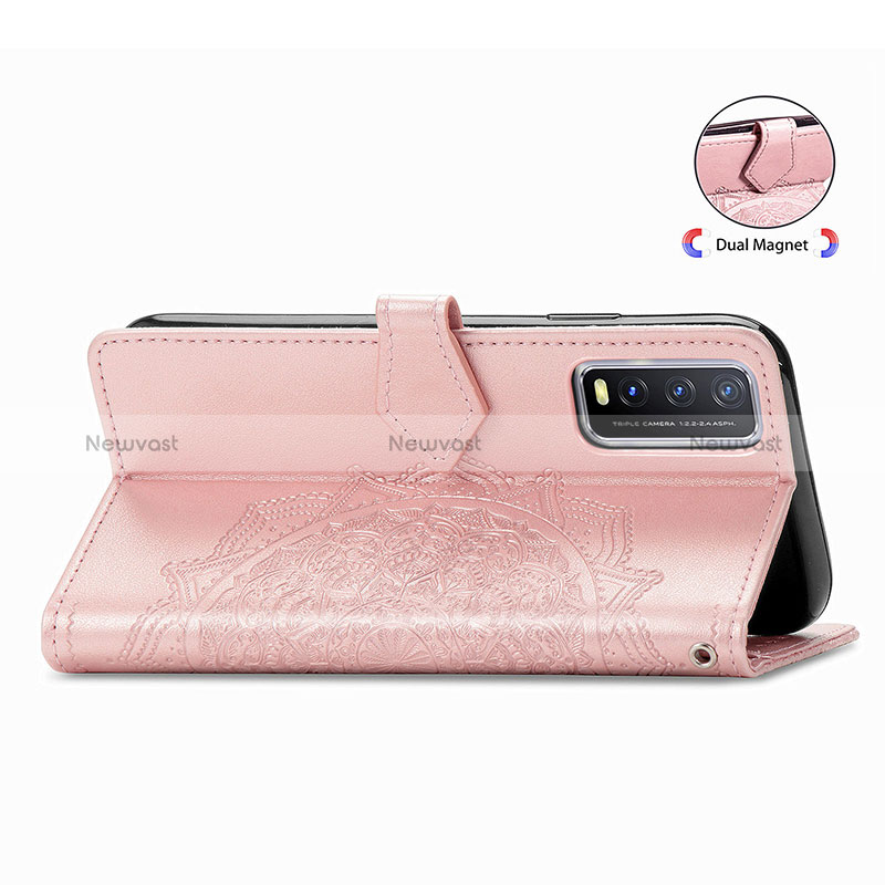 Leather Case Stands Fashionable Pattern Flip Cover Holder for Vivo Y12s