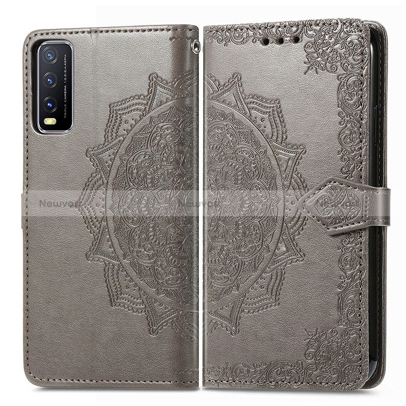 Leather Case Stands Fashionable Pattern Flip Cover Holder for Vivo Y20