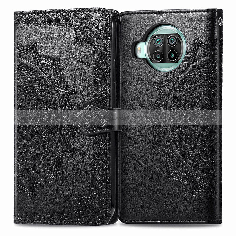 Leather Case Stands Fashionable Pattern Flip Cover Holder for Xiaomi Mi 10T Lite 5G Black