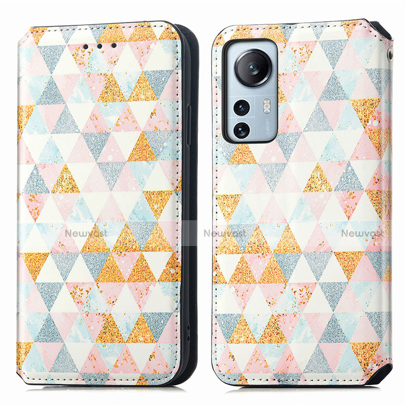 Leather Case Stands Fashionable Pattern Flip Cover Holder for Xiaomi Mi 12 5G