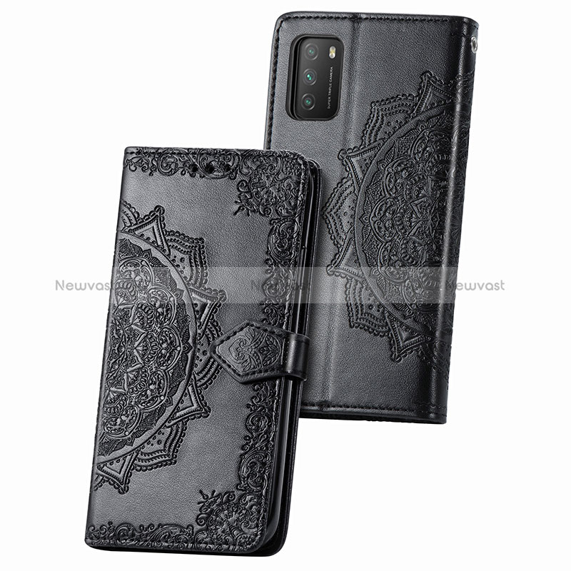 Leather Case Stands Fashionable Pattern Flip Cover Holder for Xiaomi Poco M3