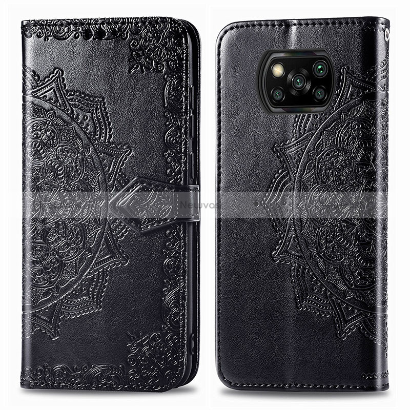 Leather Case Stands Fashionable Pattern Flip Cover Holder for Xiaomi Poco X3 NFC