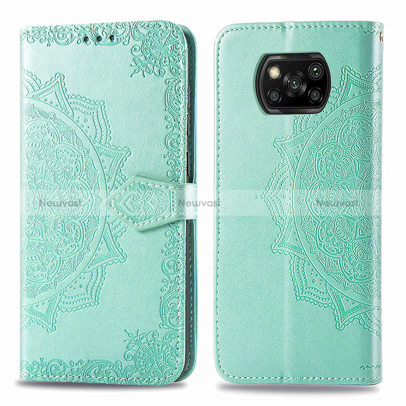 Leather Case Stands Fashionable Pattern Flip Cover Holder for Xiaomi Poco X3 Pro