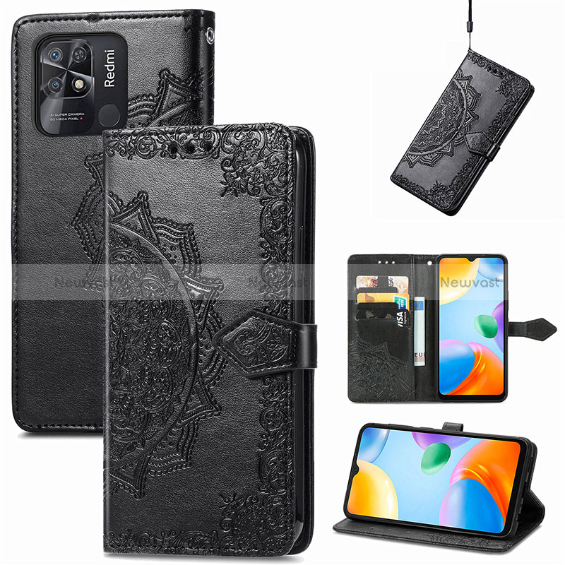 Leather Case Stands Fashionable Pattern Flip Cover Holder for Xiaomi Redmi 10 Power