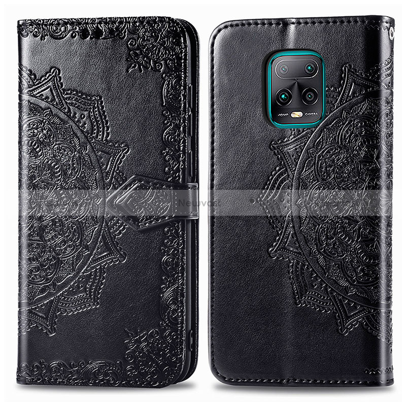 Leather Case Stands Fashionable Pattern Flip Cover Holder for Xiaomi Redmi 10X 5G Black