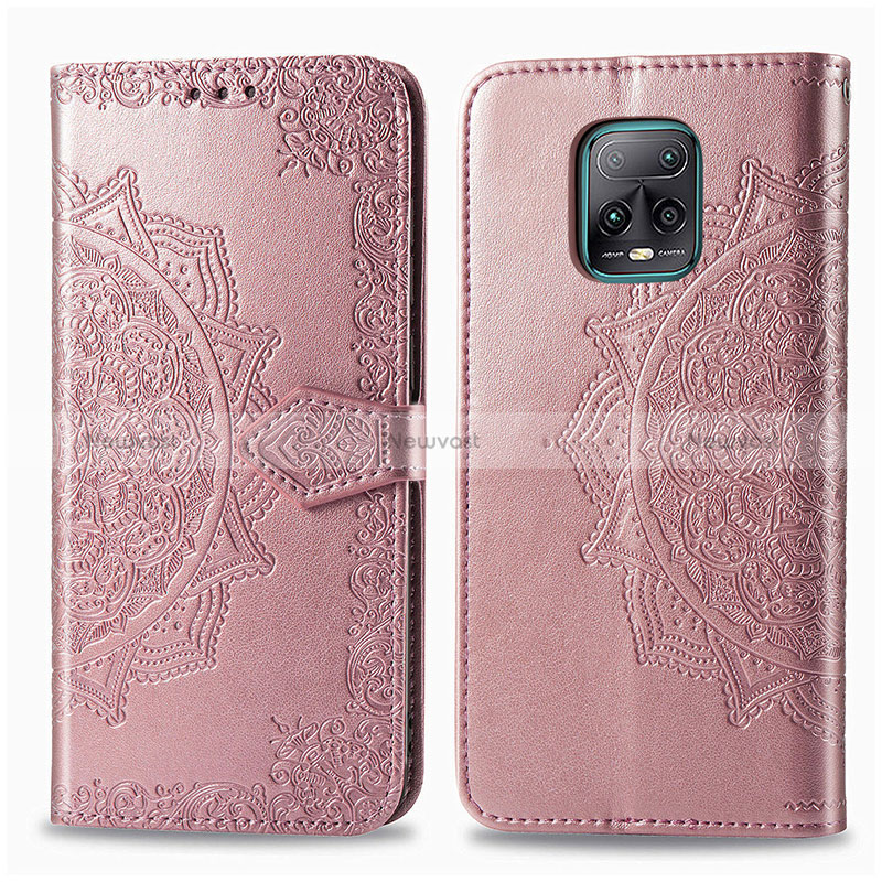 Leather Case Stands Fashionable Pattern Flip Cover Holder for Xiaomi Redmi 10X 5G Rose Gold