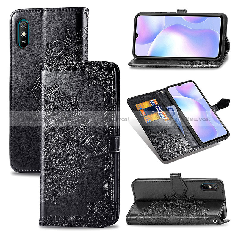 Leather Case Stands Fashionable Pattern Flip Cover Holder for Xiaomi Redmi 9AT