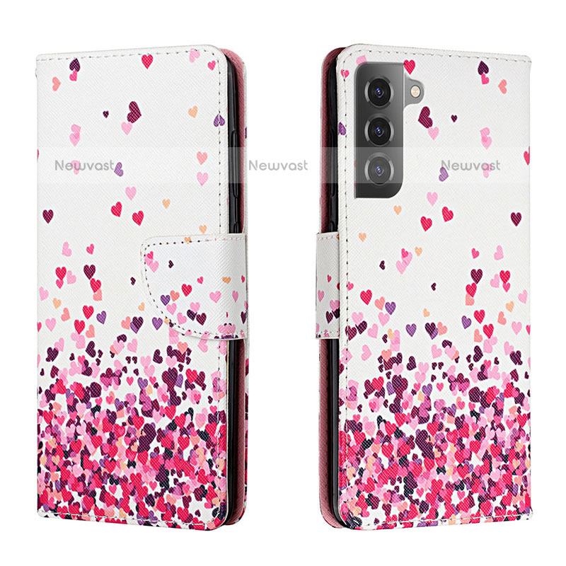 Leather Case Stands Fashionable Pattern Flip Cover Holder H01X for Samsung Galaxy S22 5G