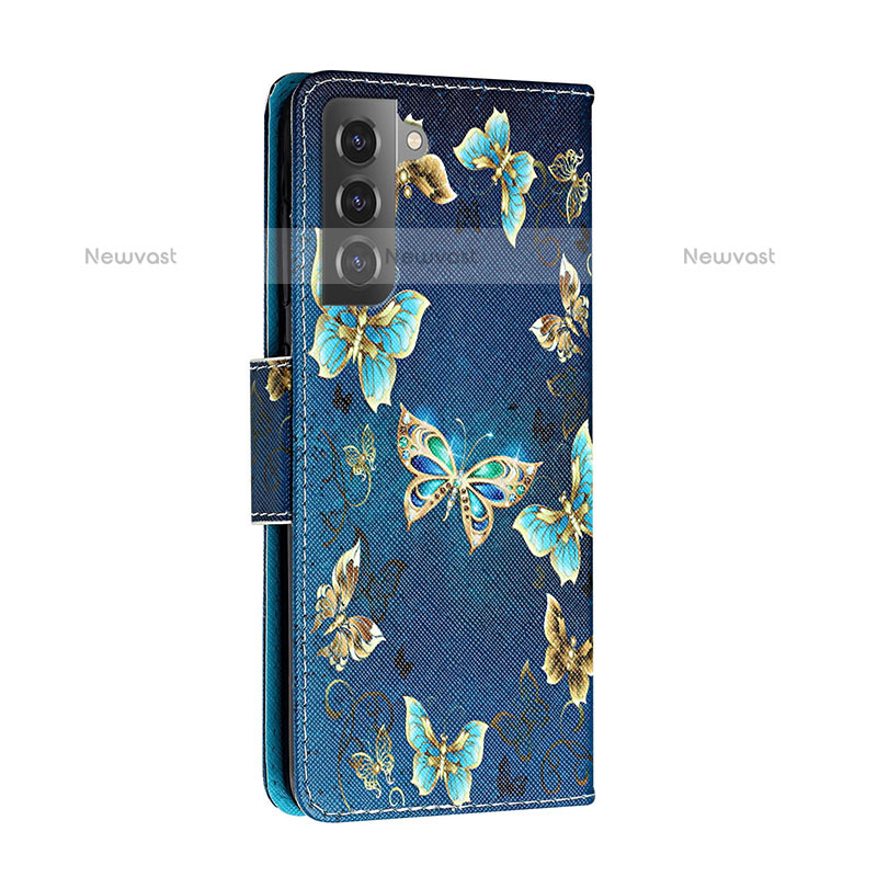 Leather Case Stands Fashionable Pattern Flip Cover Holder H01X for Samsung Galaxy S23 5G