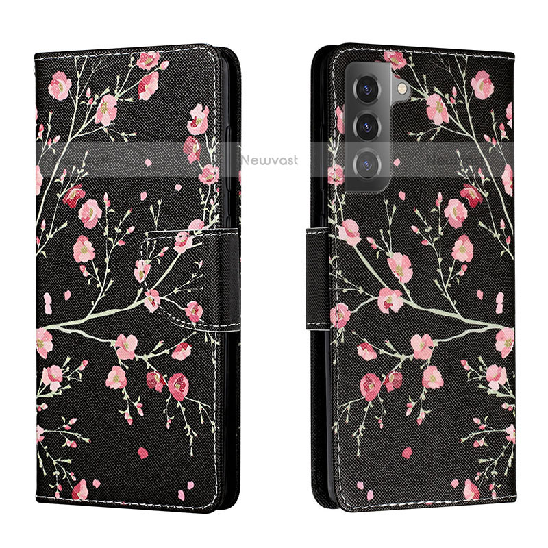 Leather Case Stands Fashionable Pattern Flip Cover Holder H01X for Samsung Galaxy S23 5G